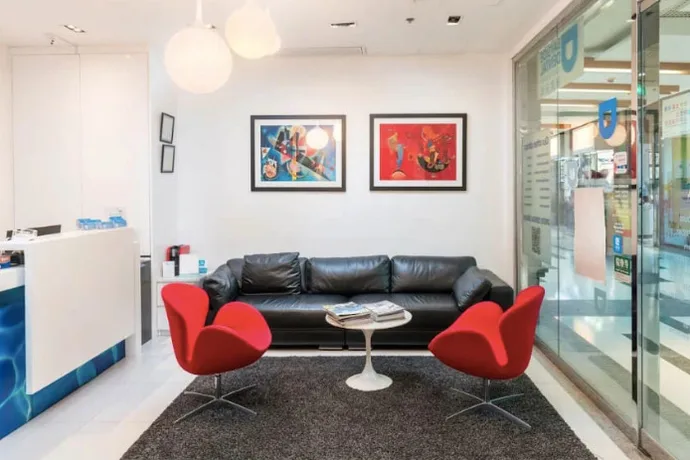 Waiting area at Bayside Dental Tung Chung, Caribbean Square