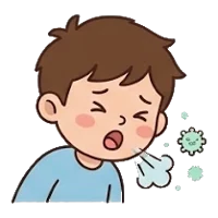 打噴嚏時張開口
