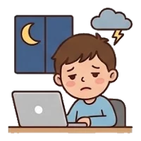 深夜仍在工作、壓力大